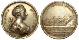 AUSTRIA. Maria Teresa d'Austria, 1740-1780. Medaglia in argento 1766 per la nomina dell'arciduchessa Maria Anna a badessa del monastero femminile di P...