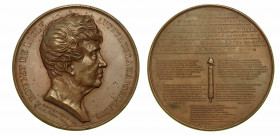 CLAUDE JOSEPH ROUGET DE LISLE (compositore della Marsigliese 1760-1836). Medaglia in bronzo 1833. Testa a d. R/ Testo della Marsigliese. Opus: Rogat/P...