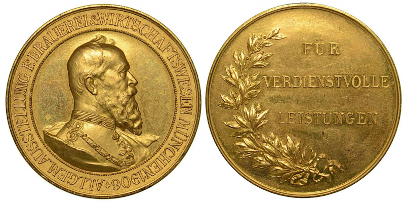 GERMANIA - BAVIERA. Principe reggente Liutpold, 1886-1912. Medaglia-premio in br...