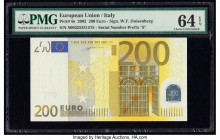 European Union Central Bank, Italy 200 Euro 2002 Pick 6s PMG Choice Uncirculated 64 EPQ. 

HID09801242017

© 2020 Heritage Auctions | All Rights Reser...