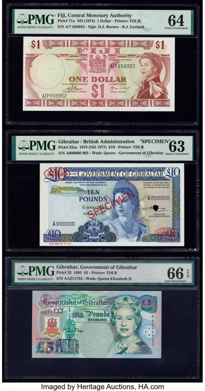 Fiji Central Monetary Authority 1 Dollar ND (1974) Pick 71a PMG Choice Uncircula...