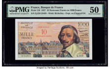 France Banque de France 10 Nouveaux Francs on 1000 Francs 7.3.1957 Pick 138 PMG About Uncirculated 50. 

HID09801242017

© 2020 Heritage Auctions | Al...