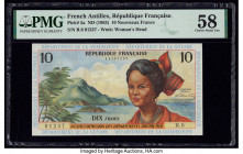 French Antilles Institut d'Emission des Departements d'Outre-Mer 10 Nouveaux Francs ND (1963) Pick 5a PMG Choice About Unc 58. 

HID09801242017

© 202...
