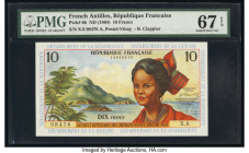 French Antilles Institut d'Emission des Departements d'Outre-Mer 10 Francs ND (1964) Pick 8b PMG Superb Gem Unc 67 EPQ. 

HID09801242017

© 2020 Herit...