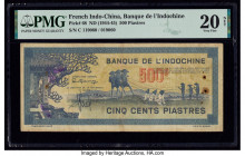 French Indochina Banque de l'Indo-Chine 500 Piastres ND (1944-45) Pick 68 PMG Very Fine 20 Net. Rust and pinholes are noted on this example.

HID09801...