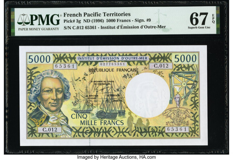 French Pacific Territories Institut d'Emission d'Outre Mer 5000 Francs ND (1996)...