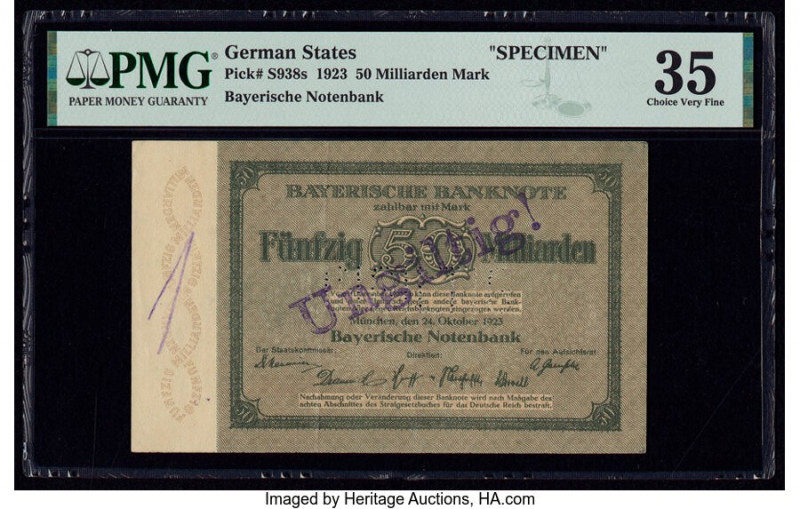 German States Bavarian Note Issuing Bank 50 Milliarden Mark 24.10.1923 Pick S938...
