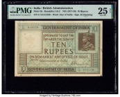 India Government of India 10 Rupees ND (1917-30) Pick 5b Jhun3.6.2 PMG Very Fine 25 Net. Spindle holes, rust and paper pulls are noted on this example...