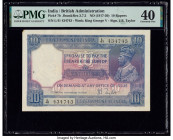India Government of India 10 Rupees ND (1917-30) Pick 7b Jhun3.7.2 PMG Extremely Fine 40. Staple holes at issue and a corner stain have been noted on ...