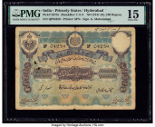 India Princely States, Hyderabad 100 Rupees ND (1941-45) Pick S275c Jhunjhunwalla-Razack 7.11.3 PMG Choice Fine 15. Spindle holes are noted on this ex...