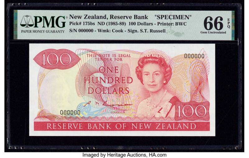 New Zealand Reserve Bank of New Zealand 100 Dollars ND (1985-89) Pick 175bs Spec...