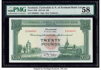 Scotland Clydesdale & North of Scotland Bank Ltd. 20 Pounds 1.8.1962 Pick 193b PMG Choice About Unc 58. 

HID09801242017

© 2020 Heritage Auctions | A...