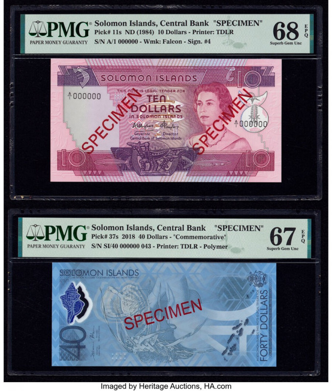 Solomon Islands Central Bank of Solomon Islands 10; 40 Dollars ND (1984); 2018 P...