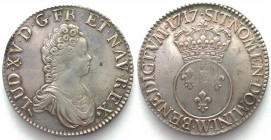 FRANCE. Ecu 1717 W, Lille mint, Louis XV, silver, AU