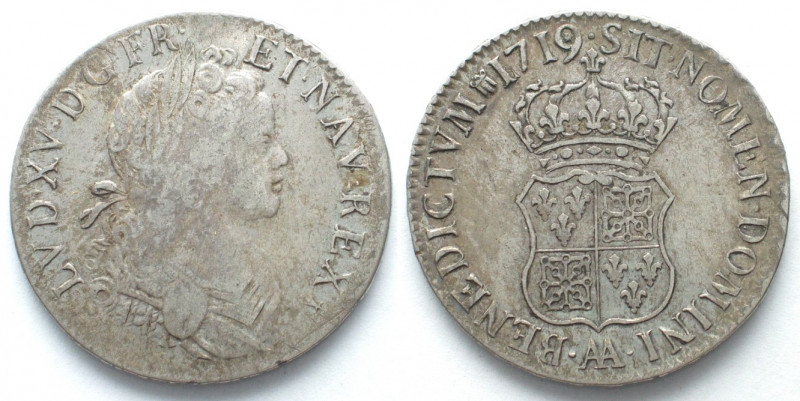 FRANCE. Ecu 1719 AA, Metz mint, Louis XV, silver, VF+
KM # 435.2, Gadoury 318, ...