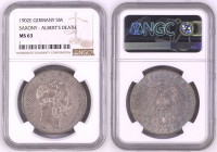 GERMANY. Empire, Saxony 5 Mark 1902 E, Albert, silver, NGC MS 63