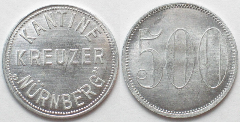 GERMANY. Navy token CRUISER "NURNBERG" Canteen 500 Pfennig ND (1935-1945), Alu, ...