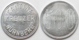 GERMANY. Navy token CRUISER "NURNBERG" Canteen 500 Pfennig ND (1935-1945), Alu, rare! UNC-!