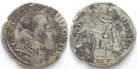 ITALIAN STATES. Papal States, Testone ND, Gregory XIII 1572-1585, Rome mint, silver, VF-, very rare!