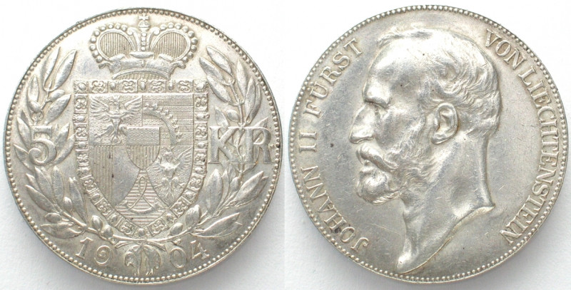 LIECHTENSTEIN. 5 Kronen 1904, John II, silver, AU!
HMZ 2-1376c, Y# 4.