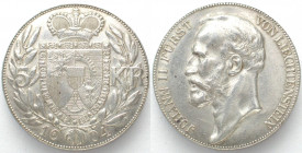 LIECHTENSTEIN. 5 Kronen 1904, John II, silver, AU!