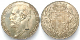 LIECHTENSTEIN. 5 Kronen 1915, John II, silver, BU!
