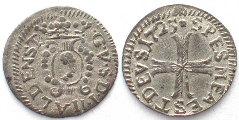 SWISS CANTONS. Graubünden. Haldenstein, Bluzger 1725, Gubert von Salis, billon, ...