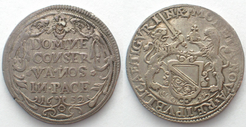 SWISS CANTONS. Zürich, 1/2 Thaler 1652, silver, VF-XF!
HMZ 2-1147f.