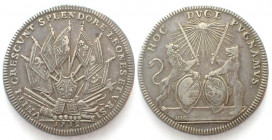 SWISS CANTONS. Zürich, Medallic 1/2 Thaler 1712, Victory of Zurich and Bern in Toggenburg War, silver, VF+