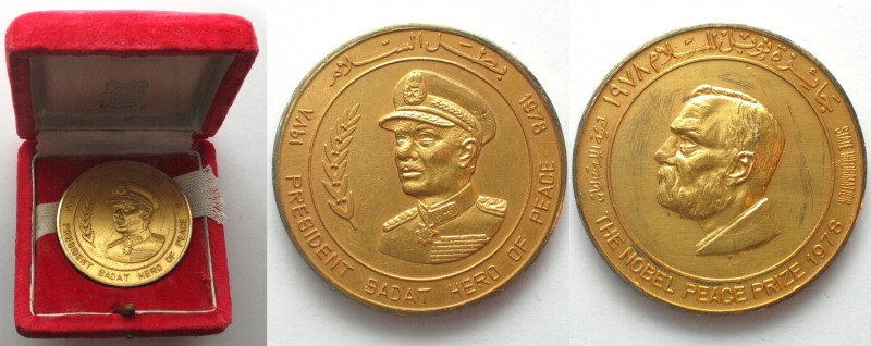 EGYPT. Official Medal 1978, PRESIDENT SADAT HERO OF PEACE - THE NOBEL PEACE PRIZ...