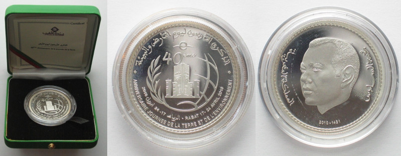 MOROCCO. 250 Dirhams 2010, 40th Anniversary of Earth Day, Mohammed VI, silver, P...
