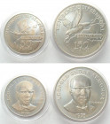 SENEGAL. 50 and 150 Francs 1975, Leopold Sedar Senghor, Eurafrique program, silver, BU
