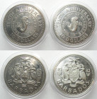 BARBADOS. 10 Dollars 1982, 10th Anniversary of Central Bank, silver Proof & Cu-Ni Prooflike (2)