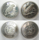 BELIZE. 10 Dollars 1982 FM, Amazon Parrot, Cu-Ni Prooflike and silver Proof (2).