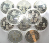 CAYMAN ISLANDS. Complete Set 25 Dollars 1980, English Kings, silver, Proof (10).