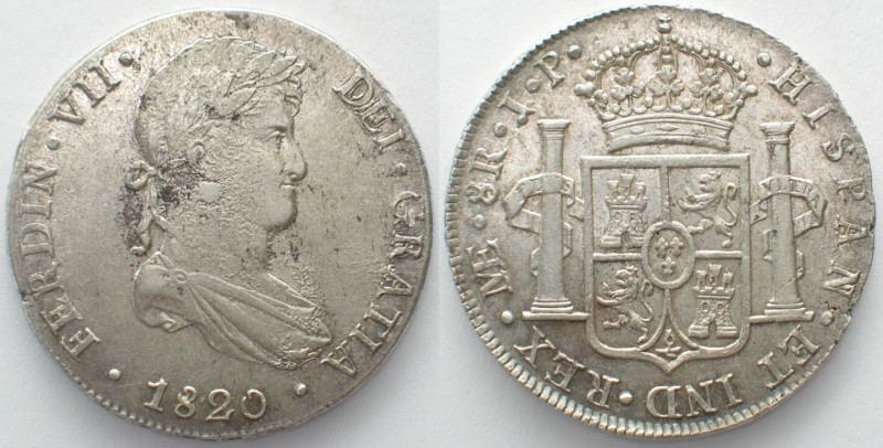 PERU. 8 Reales 1821 LIMAE JP, Fernando VII, silver, UNC-!
KM # 117.1.