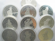 TURKS AND CAICOS. Complete Set 25 Crowns 1978, The Queen's Beasts, silver, Proof
