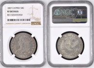 USA. 1/2 Dollar 1807, 50 over 20 Capped Bust Half Dollar, silver, VF