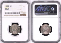 USA. 1888 Liberty Nickel 5 Cents Proof, Cu-Ni, NGC PF 63