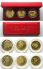 VIETNAM, Set, 5, 10, 20 Dong 1989, Leningrad mint, Ho Chi Minh, brass, Proof.