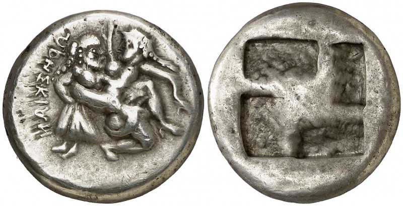 (510-480 a.C.). Tribus Traco-Macedonias. Orreskioi. Estátera. (S. 1326). 8,41 g....