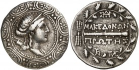 (167/158-149 a.C.). Macedonia. Amfípolis. Tetradracma. (S. 1386 var) (CNG. III, 1103). 16,62 g. MBC.