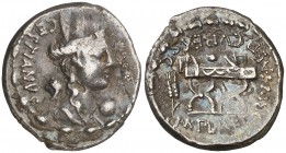 (hacia 67 a.C.). Gens Plaetoria. Denario. (Bab. 3) (Craw. 409/2). 3,96 g. MBC.
