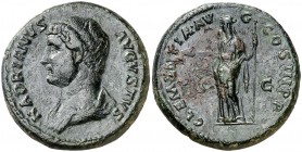 (130 d.C.). Adriano. As. (Spink 3677 var) (Co. 228) (RIC. 714). 13,90 g. MBC.