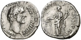 (138 d.C.). Antonino pío. Denario. (Spink 4053) (S. 78) (RIC. 10). 2,80 g. MBC+.