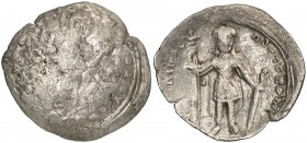 Alejo I, Comneno (1081-1118). Constantinopla. Miliaresion. (Ratto 2063) (S. 1897). 1,63 g. RC/MBC-.