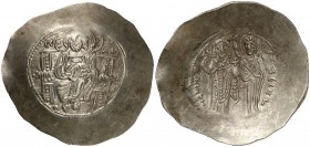 Manuel I, Comneno (1143-1180). Constantinopla. Aspron trachy de electrón. (Ratto 2118) (S. 1961). 4,45 g. MBC+.