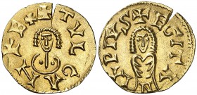Tulgan. Egitania (Idanha a Velha). Triente. (CNV. falta) (R.Pliego 1124.1). 1,81 g. Falsificación del siglo XX. EBC-.