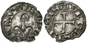 Guerau de Cabrera (1208-1209/1212-1228). Agramunt. Diner. (Cru.V.S. 123) (Cru.C.G. 1939). 0,76 g. Cospel faltado. Grieta. Rara. (MBC).
