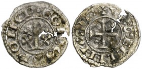 Ponç de Cabrera (1236-1243). Agramunt. Òbol. (Cru.V.S. falta var) (Cru.C.G. 1944b). 0,23 g. Grietas. Rara. (BC+).